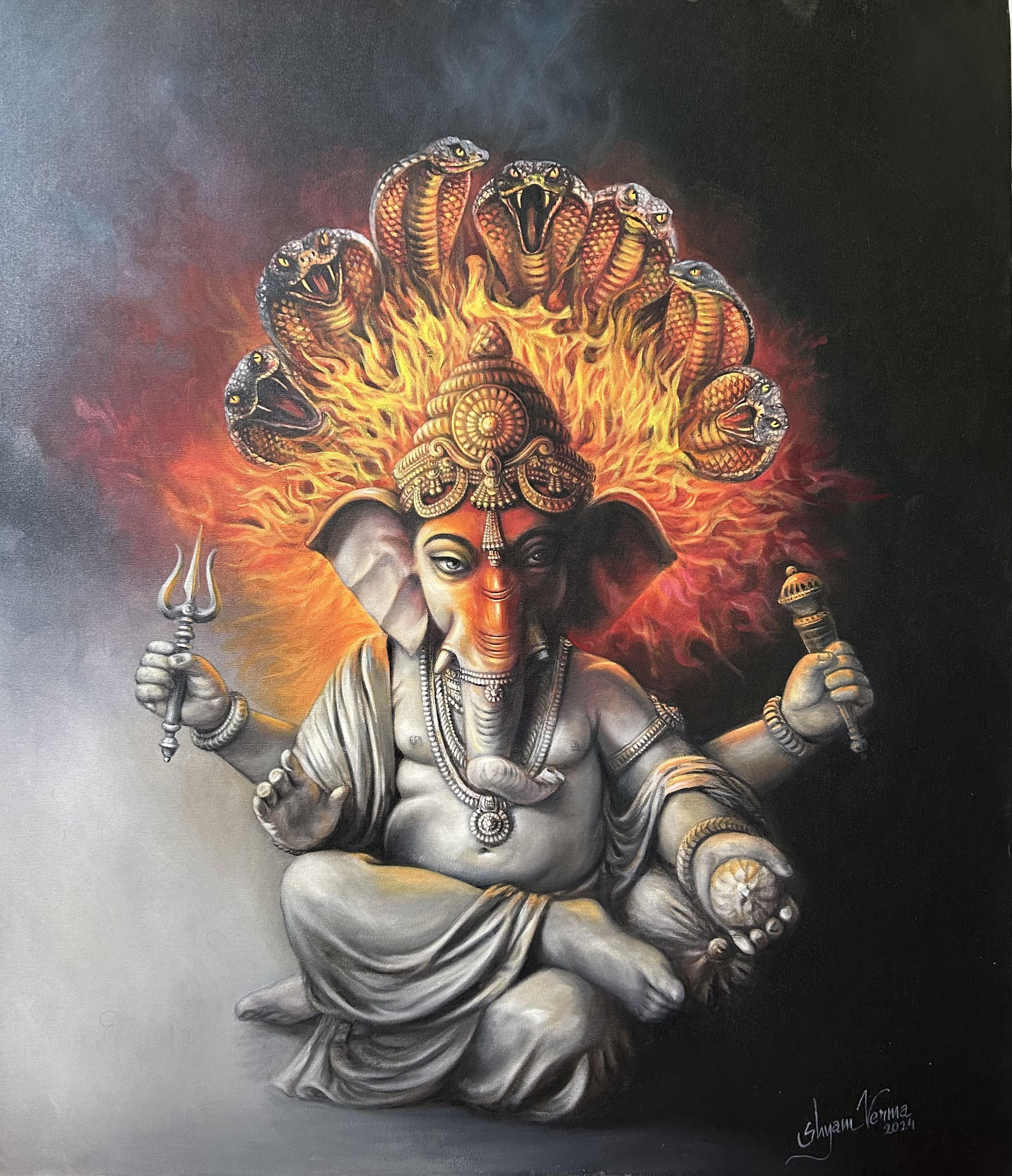 Sheshnaag Protect Ganesha Art